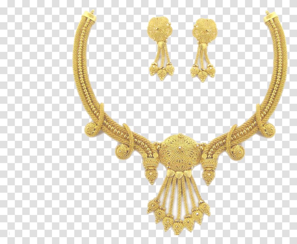 Jewellery Model Images Format Golden Earring And Necklace, Costume, Treasure, Apparel Transparent Png