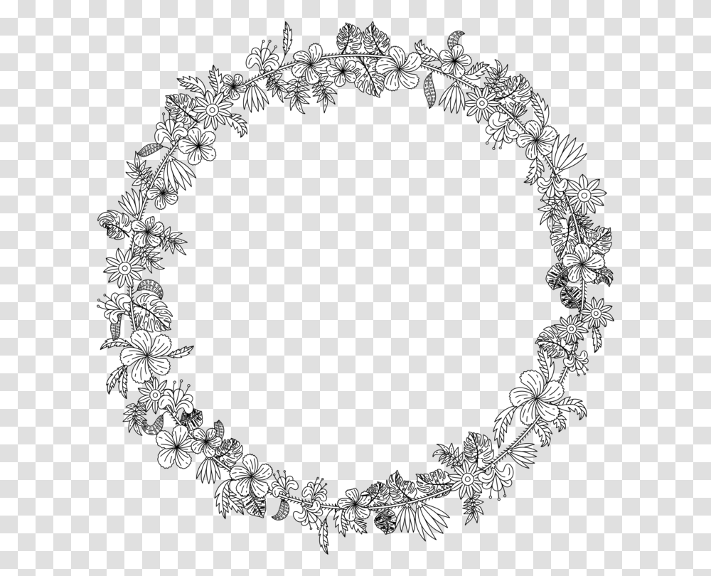 Jewellerybody Jewelrynecklace Clip Art Black And White Flower Wreath, Apparel, Rug Transparent Png