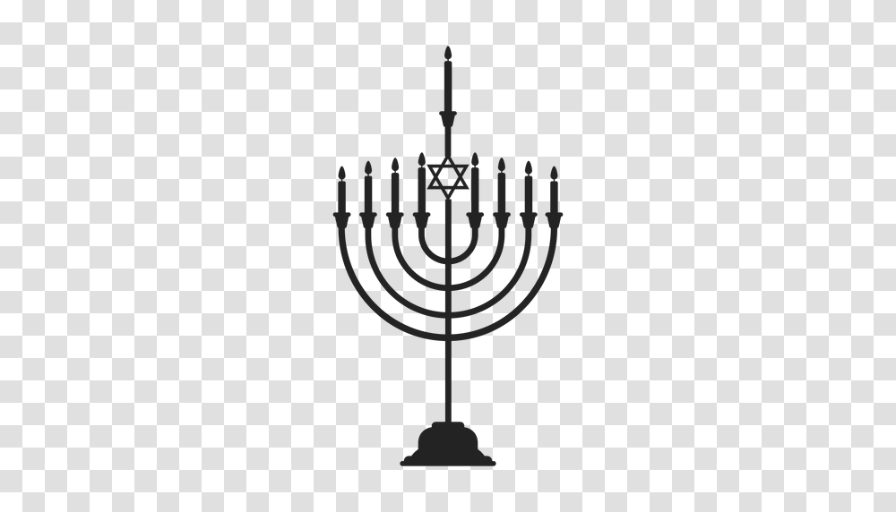 Jewish Hanukkah Menorah Icon, Lamp, Cross, Candle Transparent Png