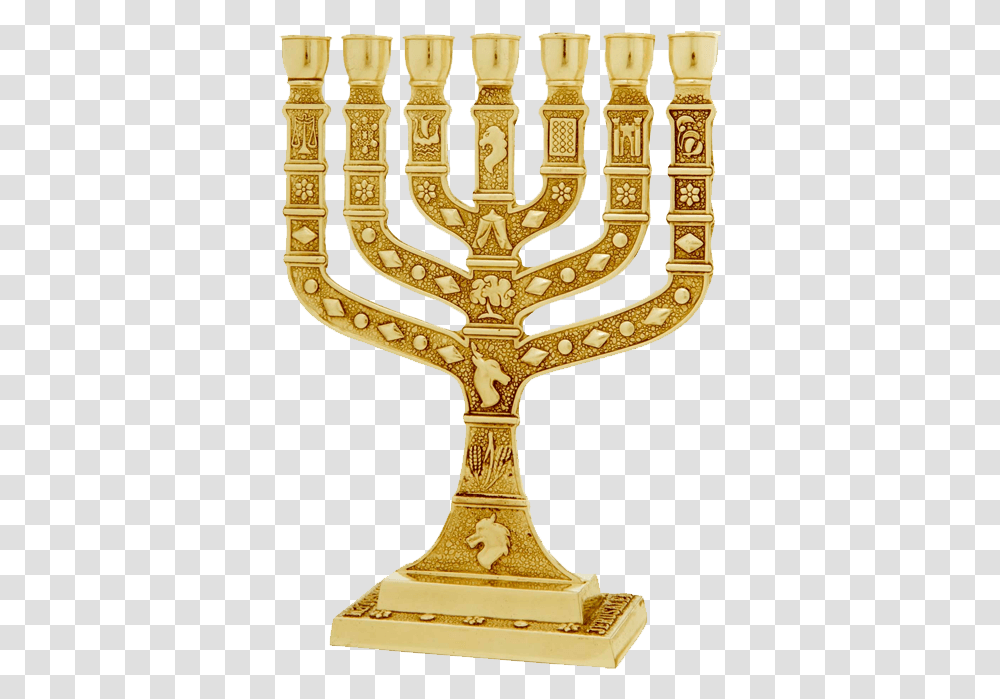 Jewish Menorah Jerusalem Candle Holder Menorah Israel, Cross, Crystal, Architecture Transparent Png