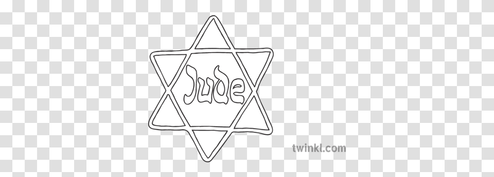 Jewish Yellow Star Of David Badge History Nazi Secondary Bw Rgb Sign, Symbol, Star Symbol, Soccer Ball, Football Transparent Png