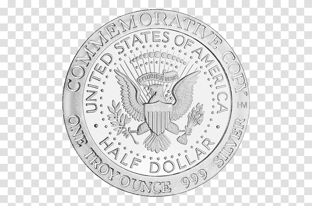 Jfk Silver Round Half Dollar 1964 Back Mandala De Conejo Para Coloreado, Money, Coin, Rug, Nickel Transparent Png