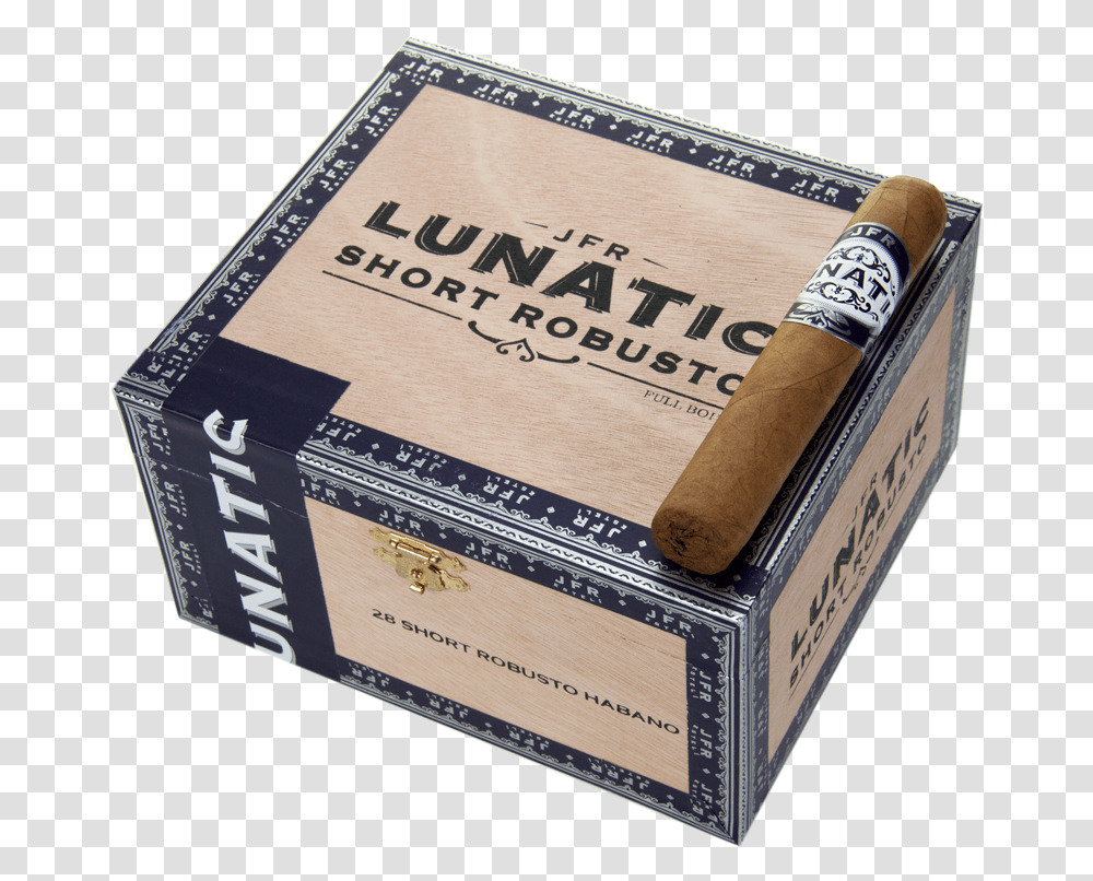 Jfr Lunatic Habano Short Robusto 4 34x52 Jfr Lunatic Habano Short Robusto, Box, Carton, Cardboard, Weapon Transparent Png