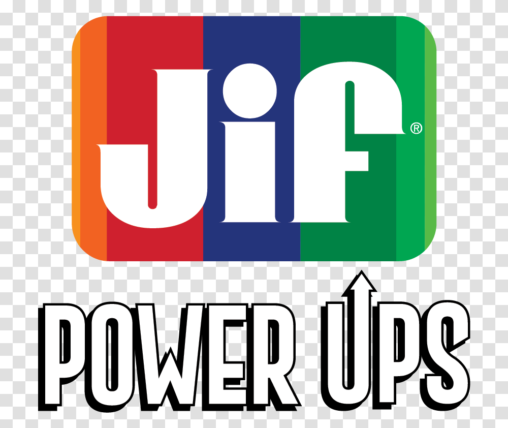 Jif Power Ups Logo Jif Peanut Butter, Symbol, Text, First Aid, Potted Plant Transparent Png