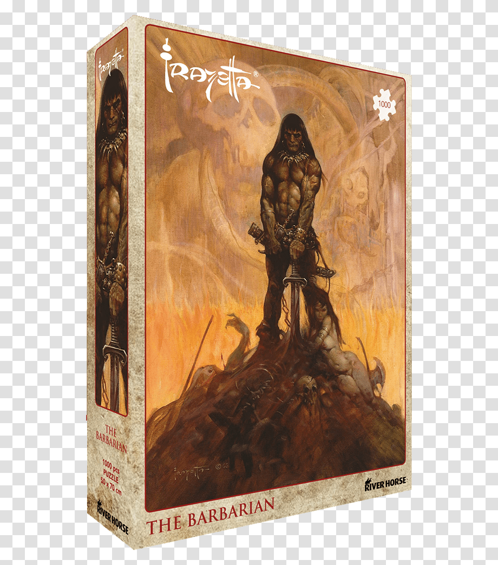 Jigsaw Puzzle Featuring Frazetta The Barbarian Conan The Barbarian Frazetta, Painting, Person, Wood Transparent Png