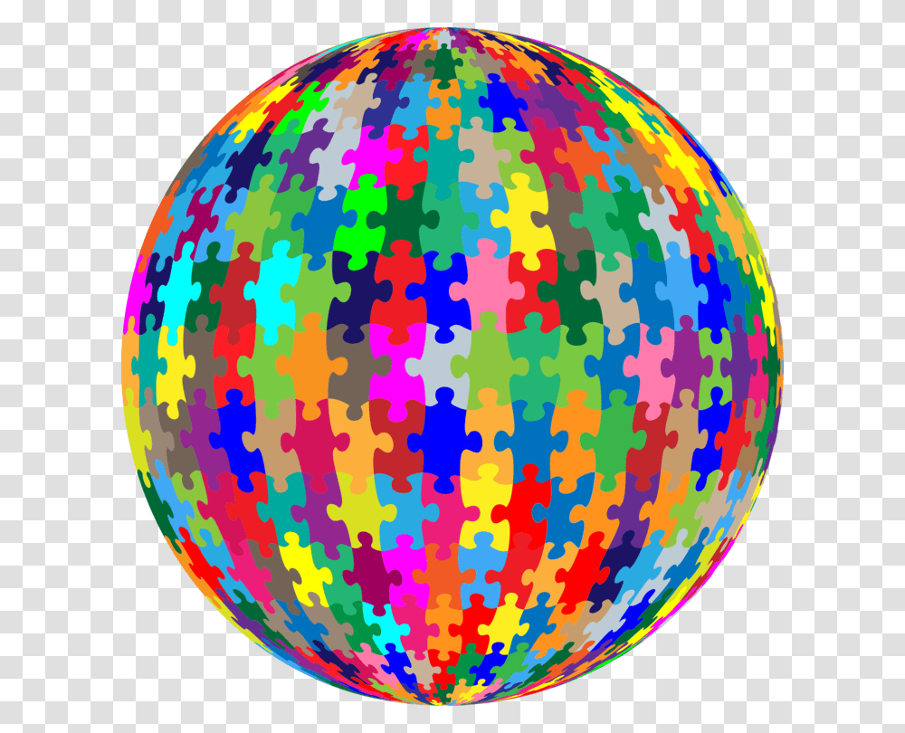Jigsaw Puzzles 3d Puzzle Three Dimensional Space Game Multi Colored Puzzle Piece, Sphere, Rug, Ball, Balloon Transparent Png