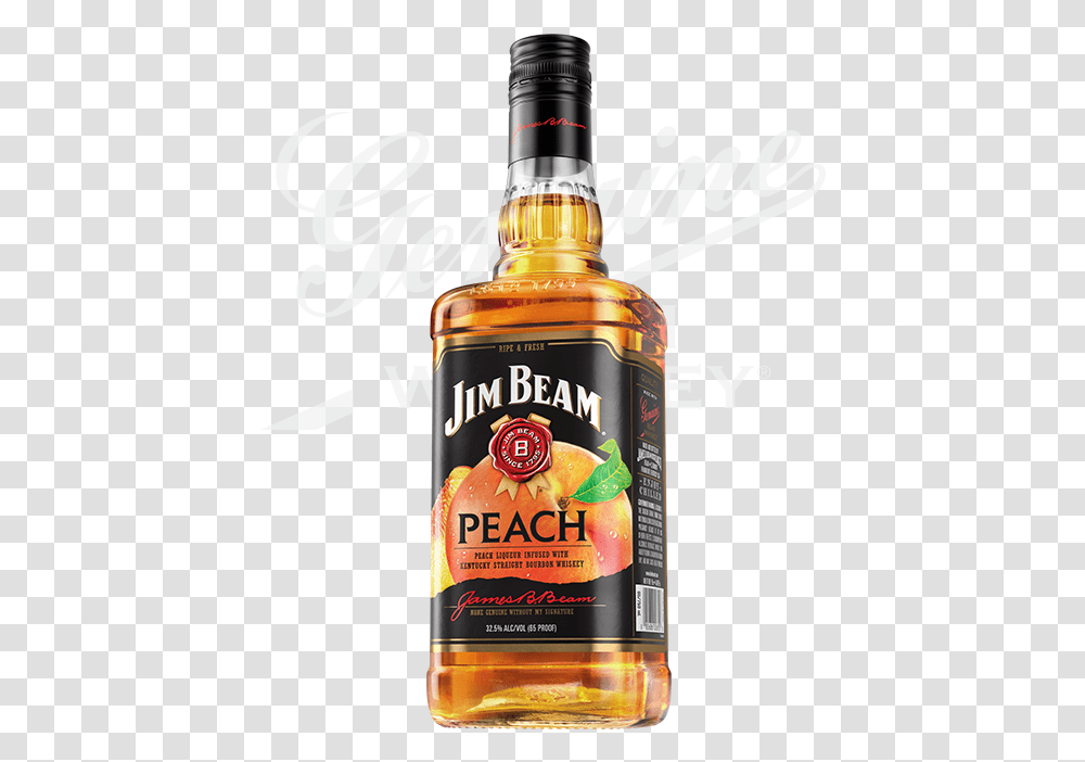 Jim Beam Peach Bourbon, Liquor, Alcohol, Beverage, Drink Transparent Png