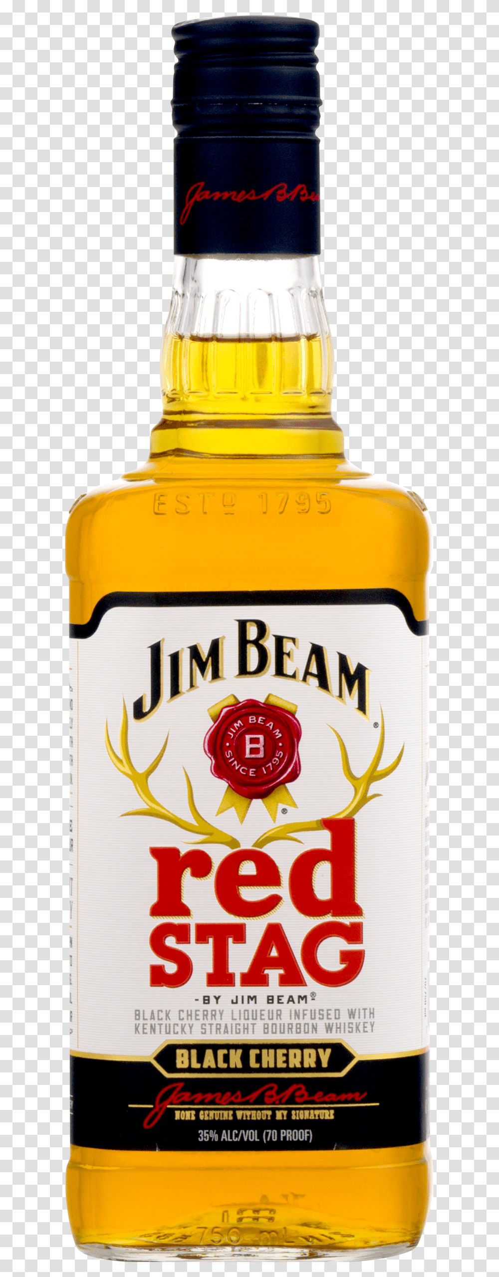 Jim Beam Red Stag, Label, Liquor, Alcohol Transparent Png