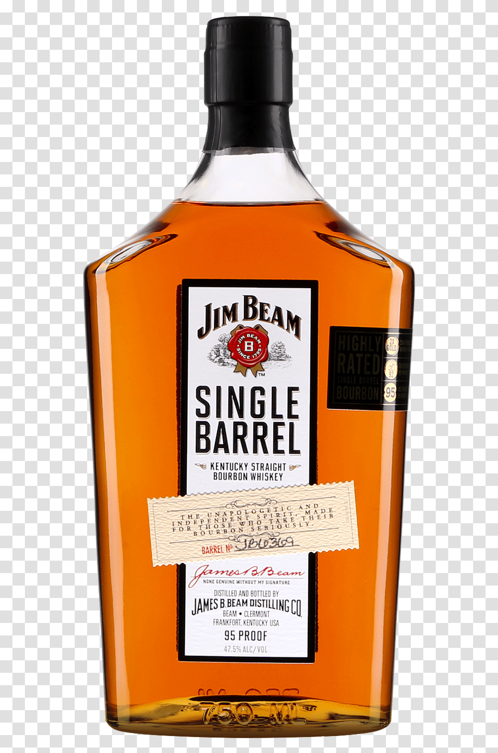 Jim Beam Single Barrel, Liquor, Alcohol, Beverage, Drink Transparent Png