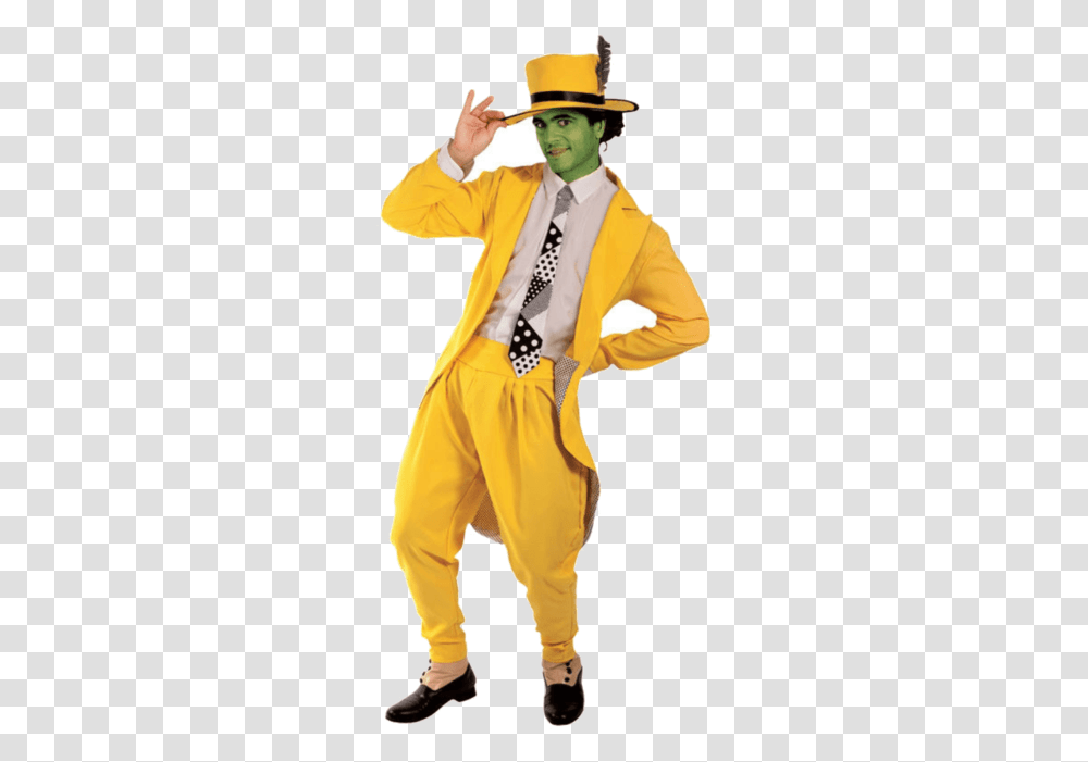Jim Carrey The Mask Fancy Dress Costume 90s Music Fancy Dress, Clothing, Coat, Person, Tie Transparent Png