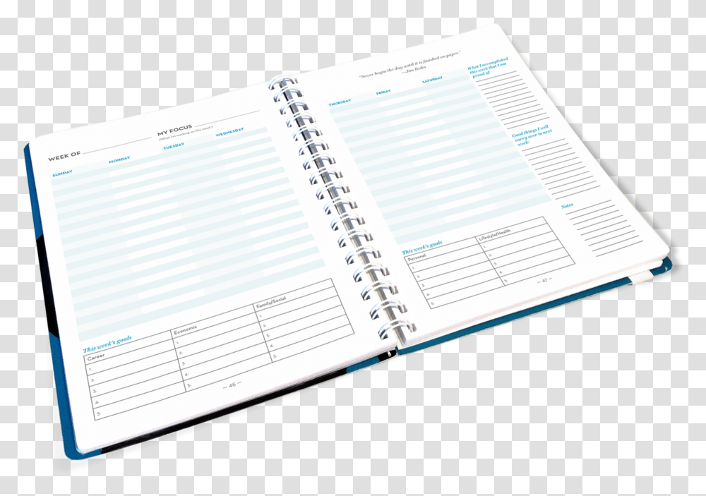 Jim Rohn One Year Success Planner, Page, Diary, Book Transparent Png