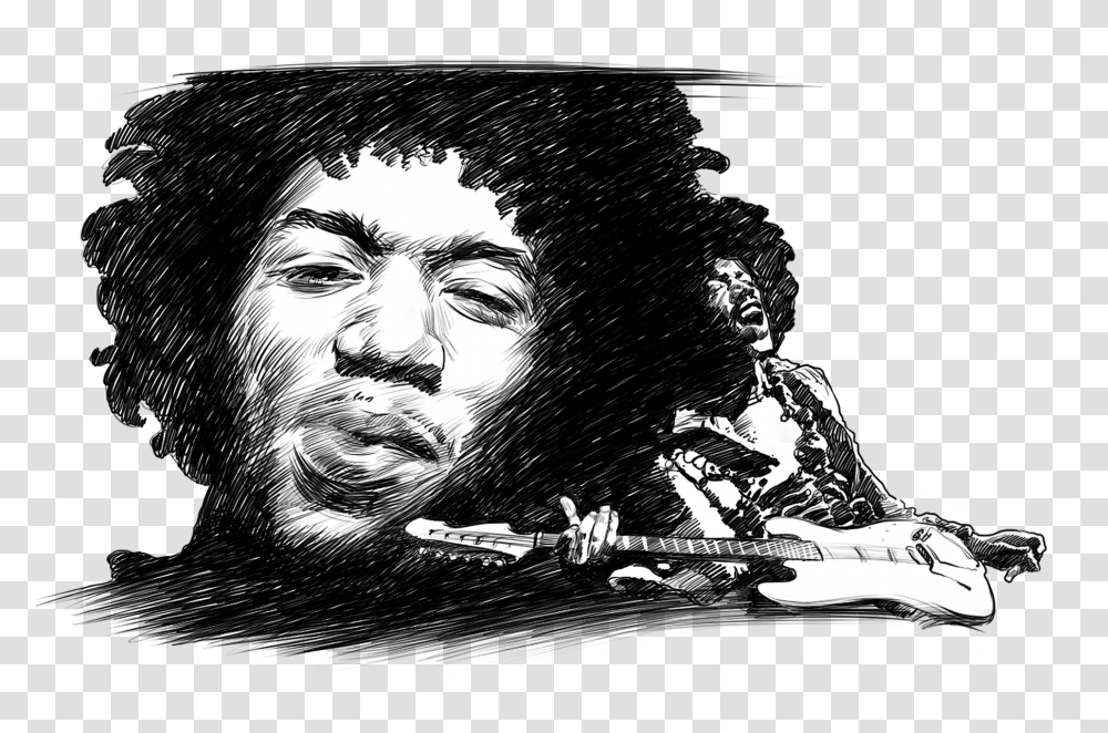 Jimi Hendrix Smoking, Person, Drawing, Face Transparent Png
