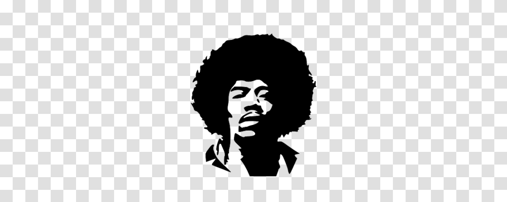 Jimi Hendrix Stencil Image, Gray, World Of Warcraft Transparent Png