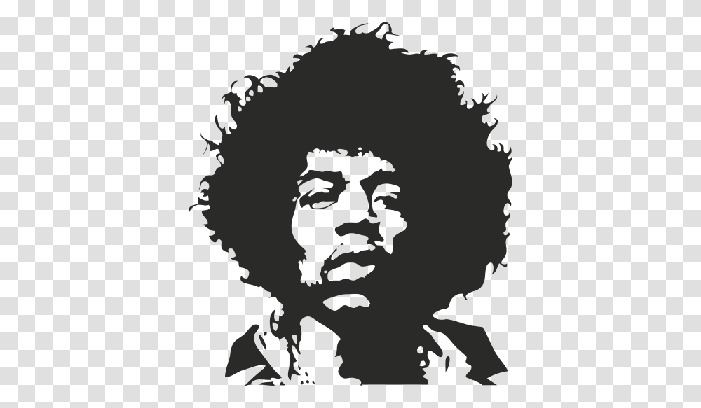 Jimi Hendrix Wall Decal Sticker Art Jimi Hendrix Black And White Painting, Face, Poster, Advertisement, Stencil Transparent Png
