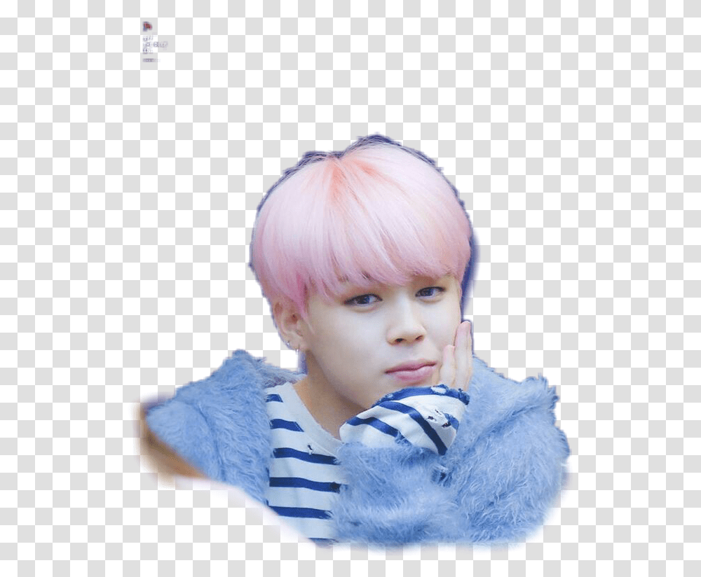 Jimin Fofo Jimin Fansign Pink Hair, Person, Sweets, Finger Transparent Png