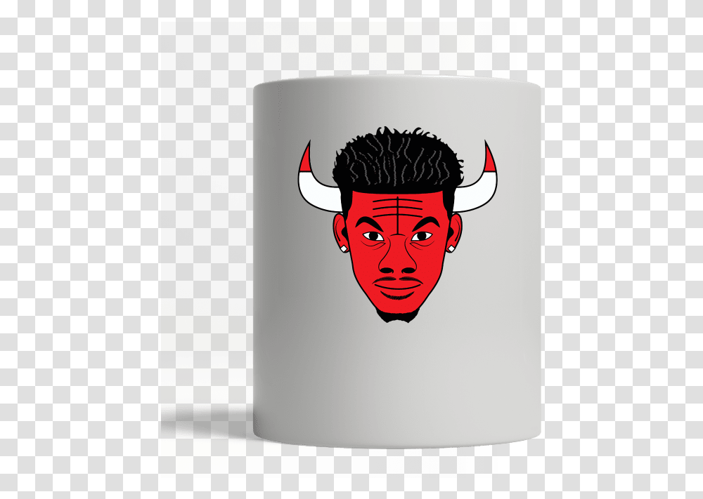 Jimmy Butler Chicago Bull Horn Mug Illustration, Coffee Cup, Cylinder, Person, Human Transparent Png