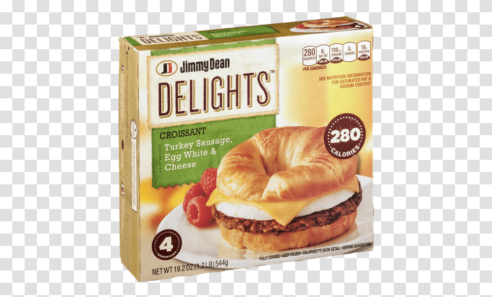 Jimmy Dean Turkey Sausage Croissant, Burger, Food, Sandwich Transparent Png
