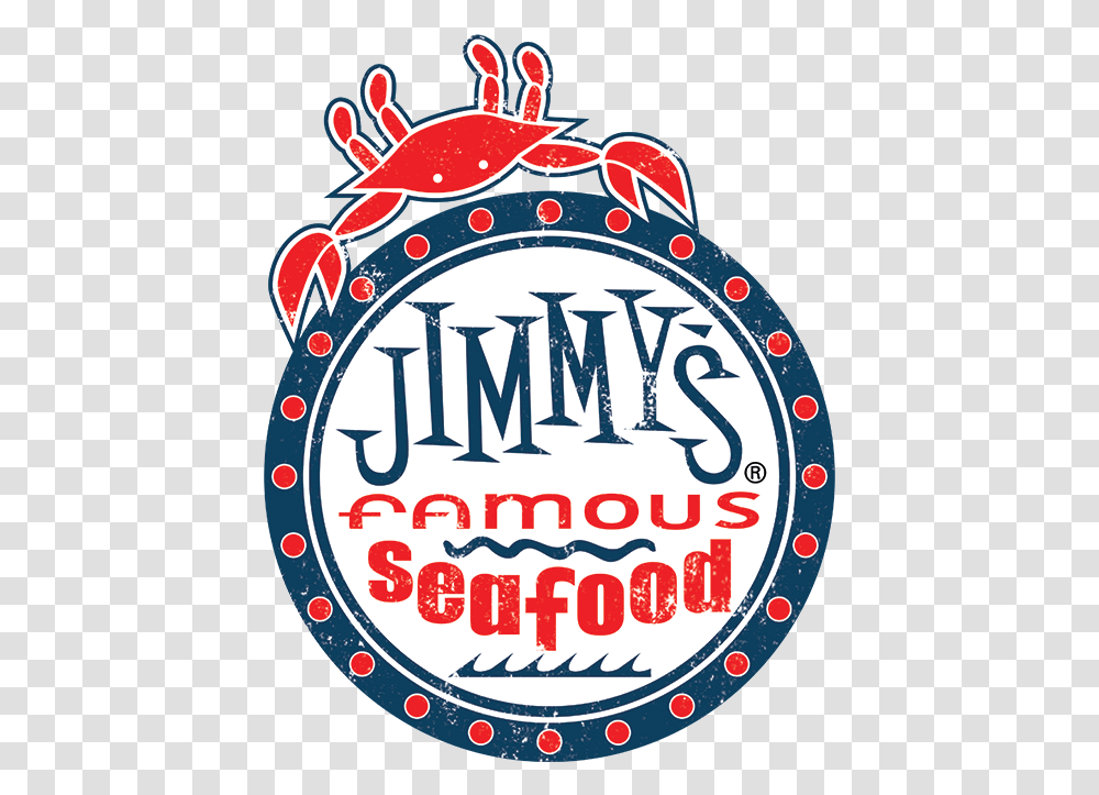 Jimmys Famous Seafood Famous Crab Cakes Jimmys Famous Seafood Logo, Label, Text, Symbol, Beverage Transparent Png