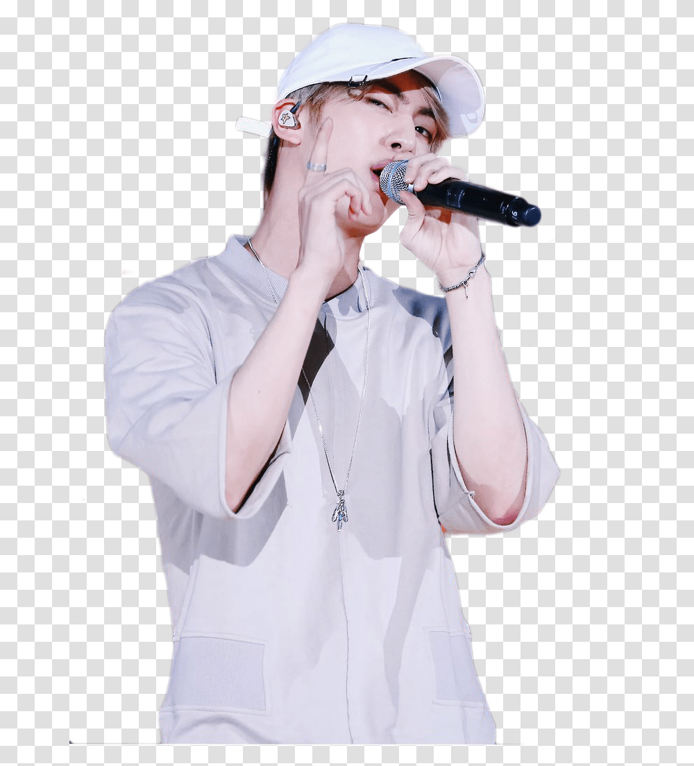 Jin Kpop And Image Singing, Microphone, Person, Finger Transparent Png