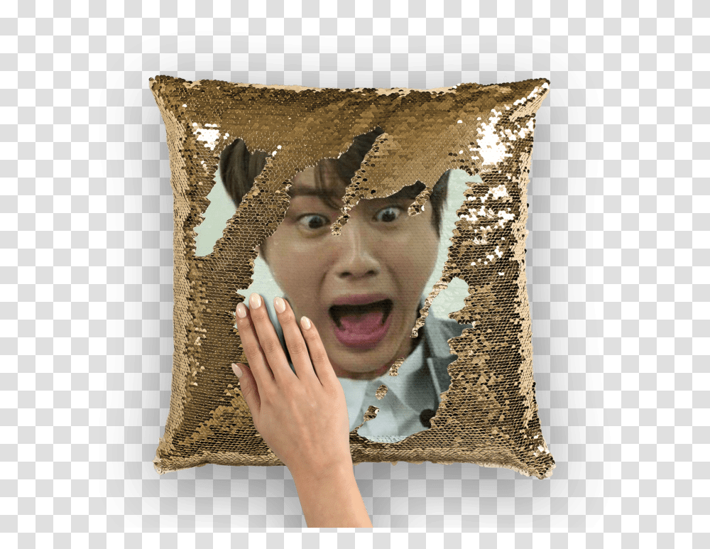 Jin Magic Pillow Sequin Cushions, Person, Human, Finger, Hat Transparent Png