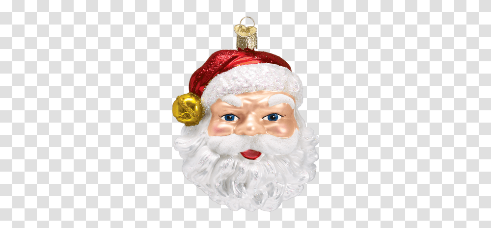 Jingle Bell Santa Glass Ornament 4 14 Christmas Ornament, Figurine, Toy, Doll, Person Transparent Png