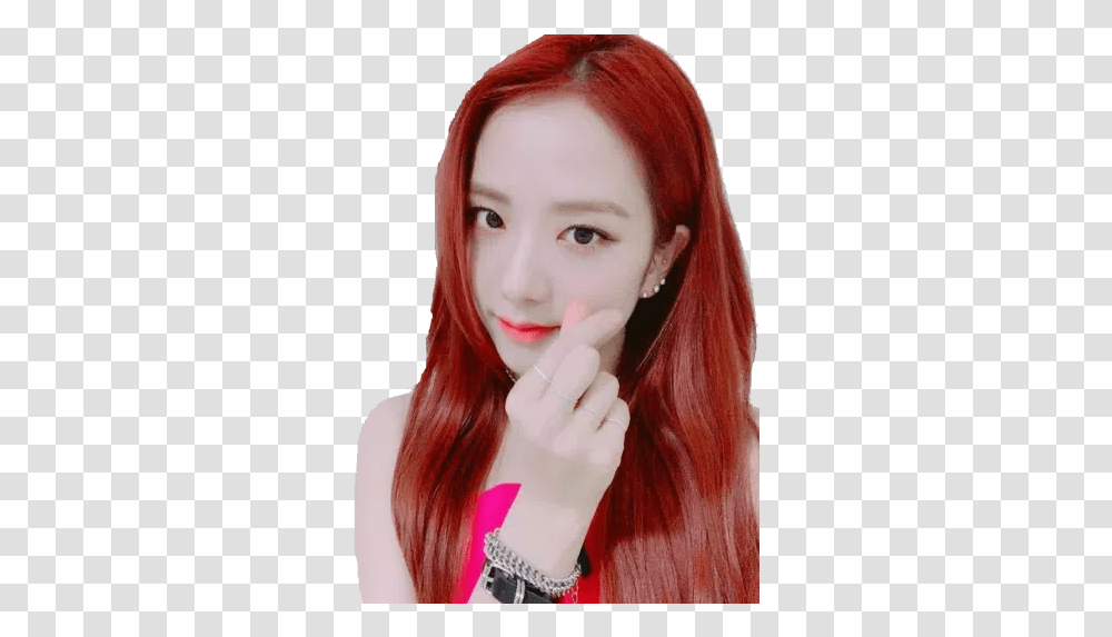 Jisoo Whatsapp Stickers Stickers Cloud Hair Coloring, Face, Person, Smile, Female Transparent Png