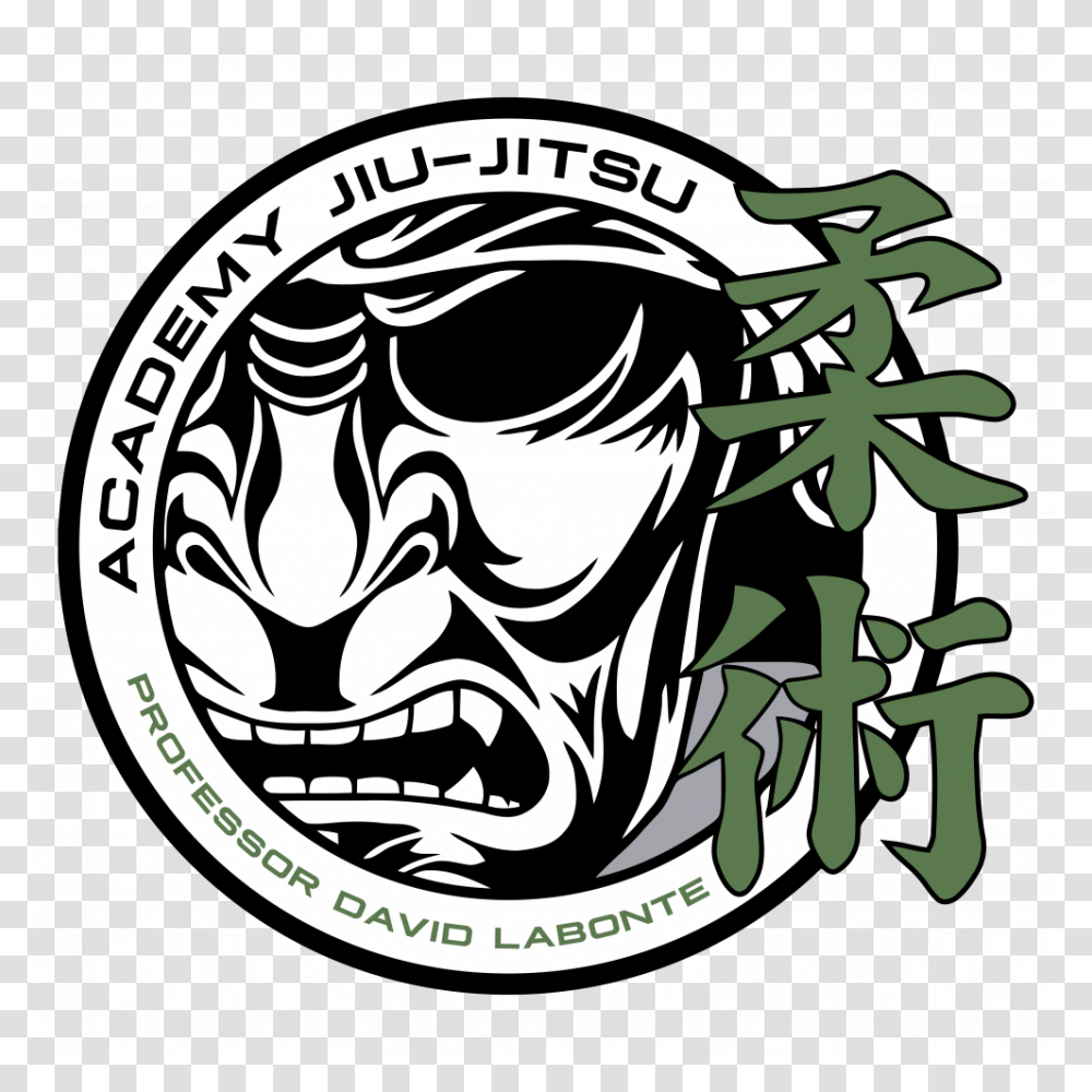 Jiu Jitsu Clipart Samurai Mask Black And White, Label, Logo Transparent Png