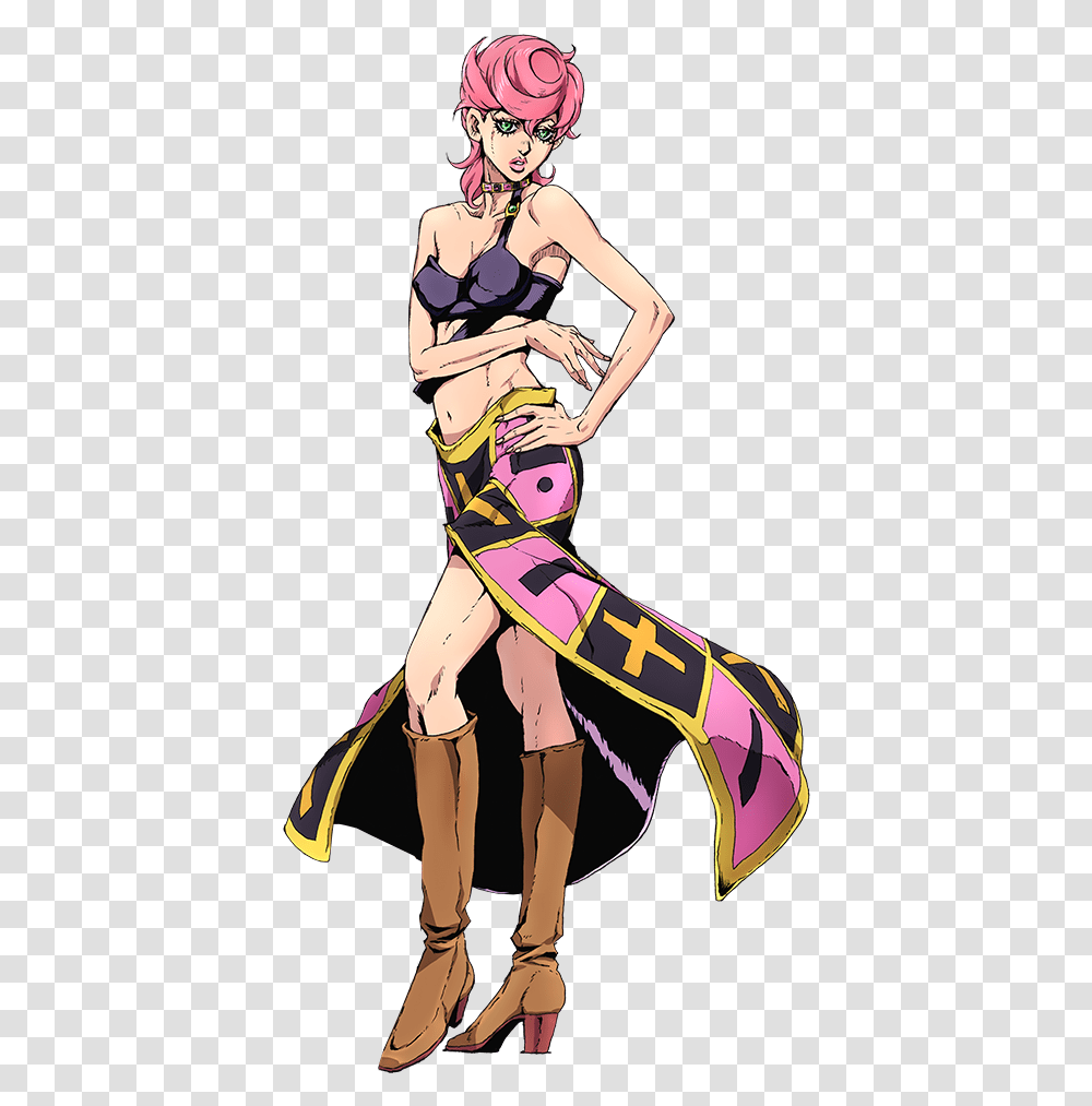 Jjba Aceattorney Anime Asobiasobase Blushblush Jojo Part 5 Trish, Person, Human, Clothing, Apparel Transparent Png