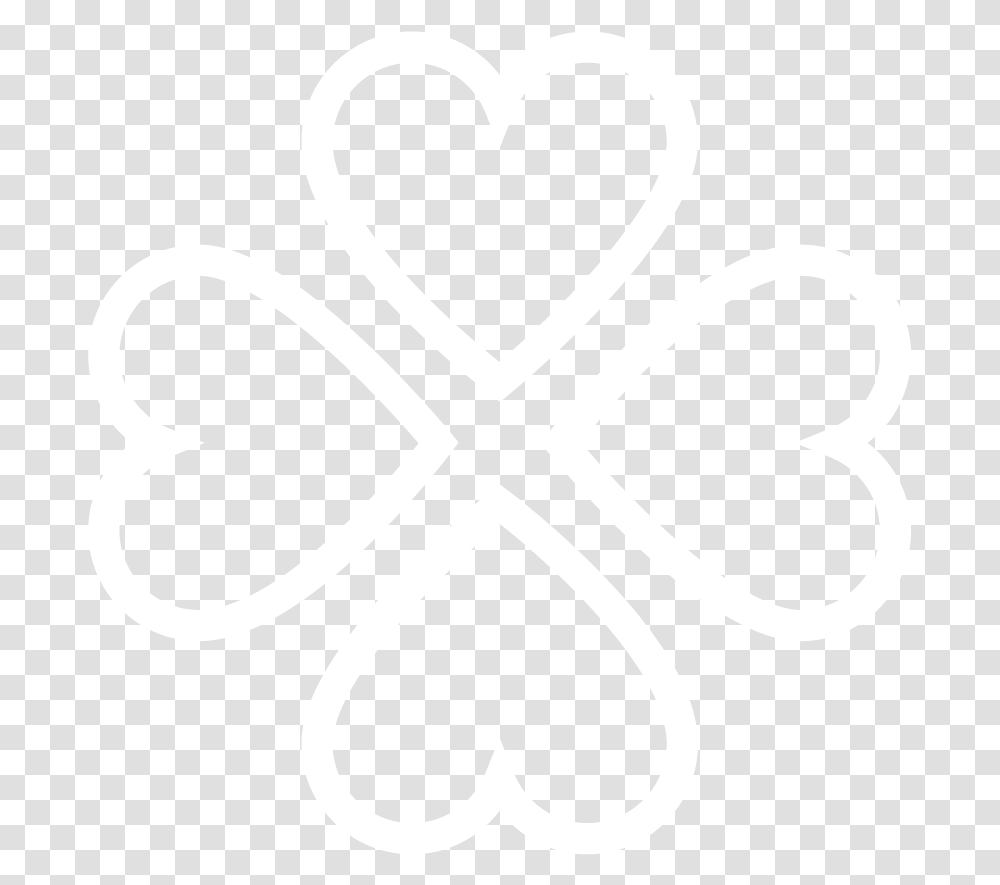 Jkp White Clover Heart, Logo, Trademark, Stencil Transparent Png