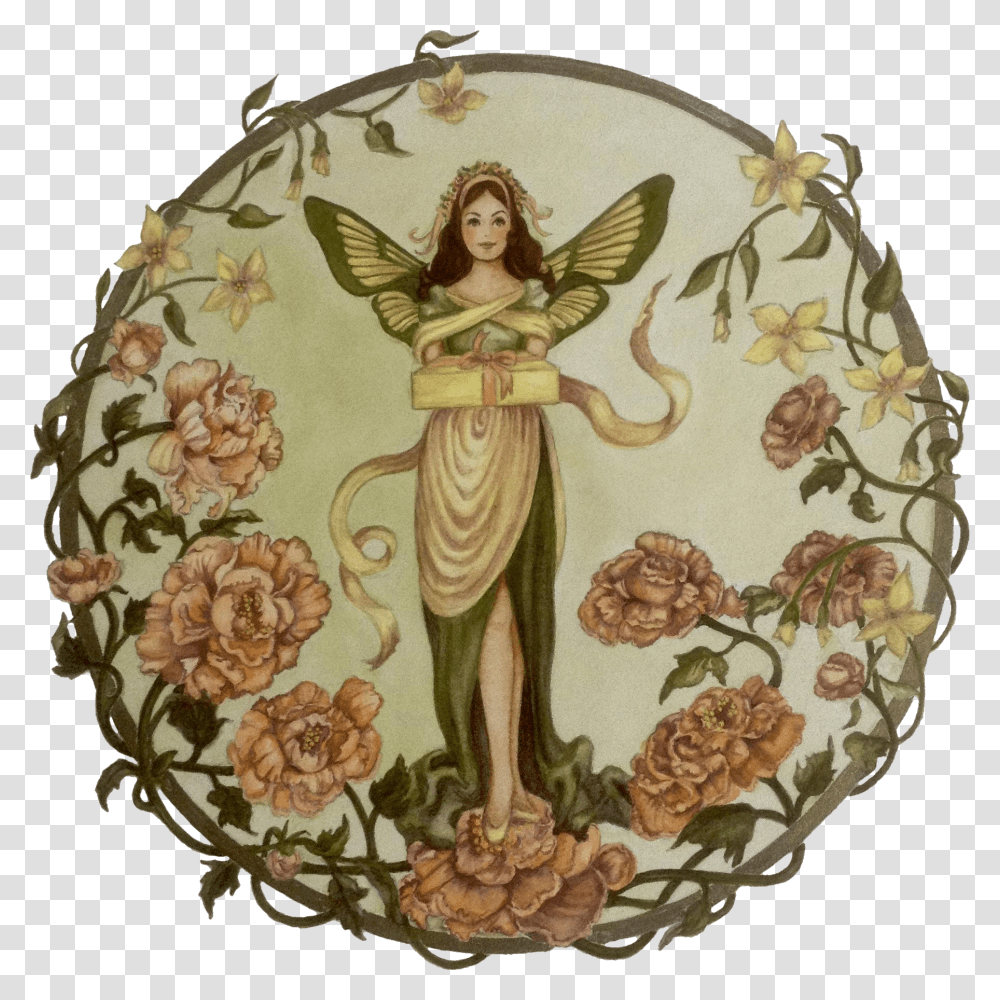 Joanne Mcguire Battiste Butterfly Fairy Lady Bearing Angel, Painting, Person, Human Transparent Png