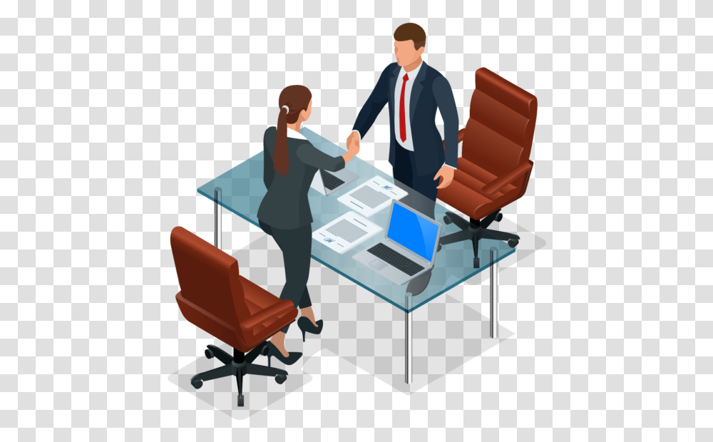 Job Interview, Tabletop, Furniture, Chair, Person Transparent Png