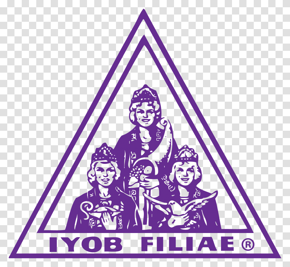 Jobs Triangle Logo Purple Jobie Daughters International Logo, Symbol, Plant, Text Transparent Png