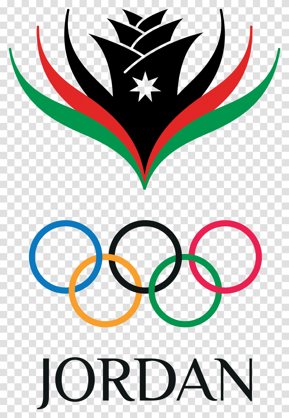 Joc Logo Jordan Olympic Committee, Symbol, Trademark, Poster, Advertisement Transparent Png