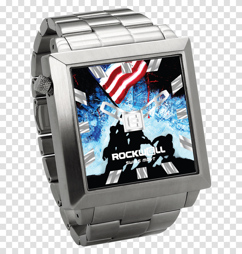 Joe Everson Signature Iwo Jima 50mm2 Silver Square American Flag Watch, Wristwatch, Digital Watch, Electronics, Monitor Transparent Png