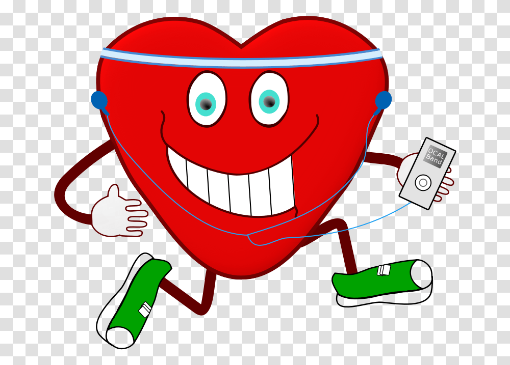 Jogging Heart Heart Exercise Clip Art, Label, Text, Helmet, Clothing Transparent Png
