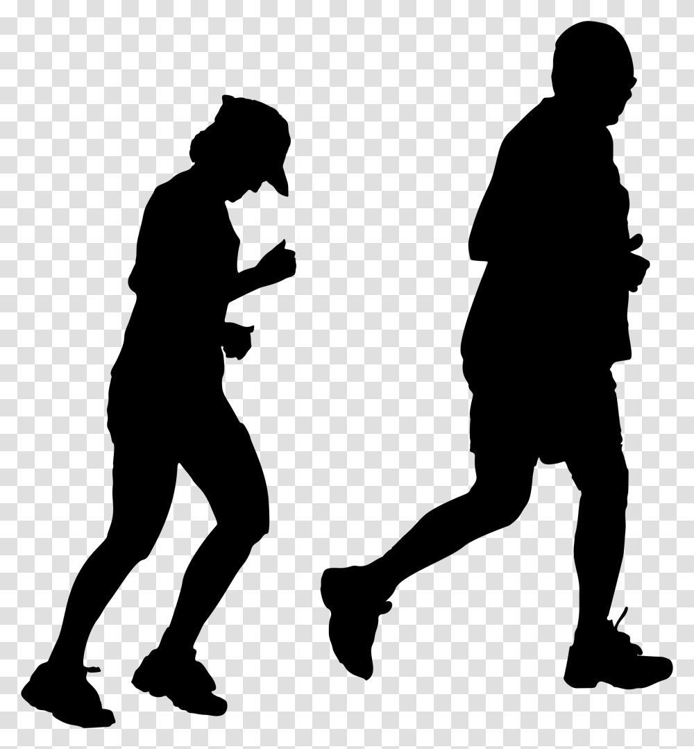 Jogging Silhouette Running Sport Clip Art Old Man Running Silhouette, Gray Transparent Png