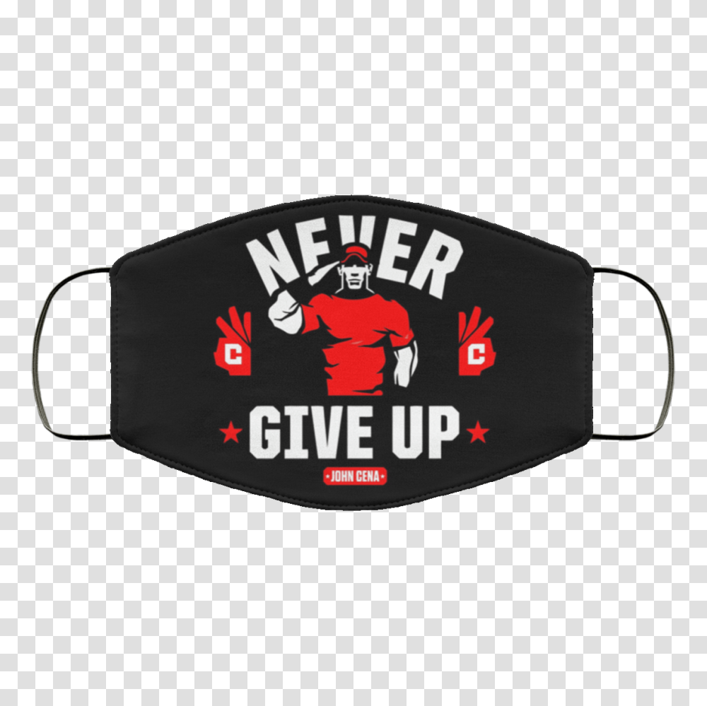 John Cena Never Give Up Cloth Face Mask Boxing, Label, Text, Logo, Symbol Transparent Png