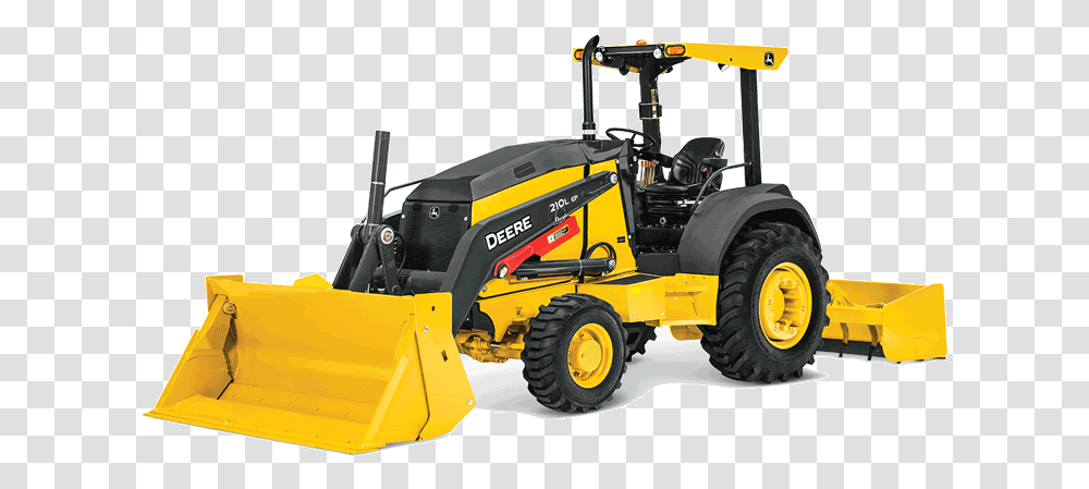 John Deere 210l Ep 210l Ep Tractor Loader, Vehicle, Transportation, Bulldozer, Snowplow Transparent Png