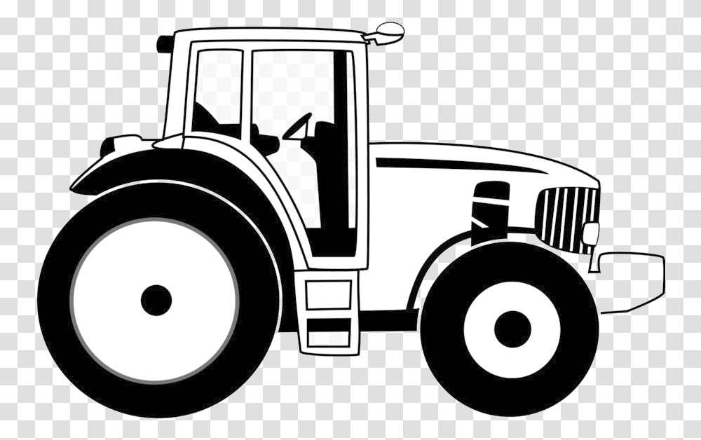 John Deere Clip Art Tractor Openclipart Vector Graphics Tractor Clipart Black And White, Vehicle, Transportation, Truck, Car Transparent Png