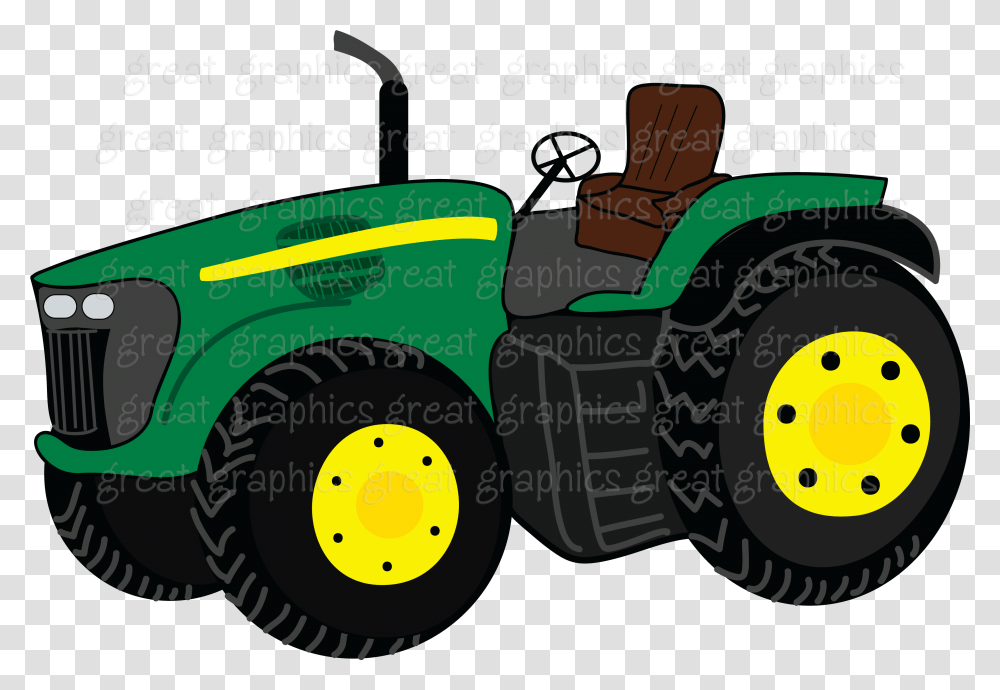 John Deere Tractor Clipart Animated John Deere Tractor, Tire, Wheel, Machine, Vehicle Transparent Png
