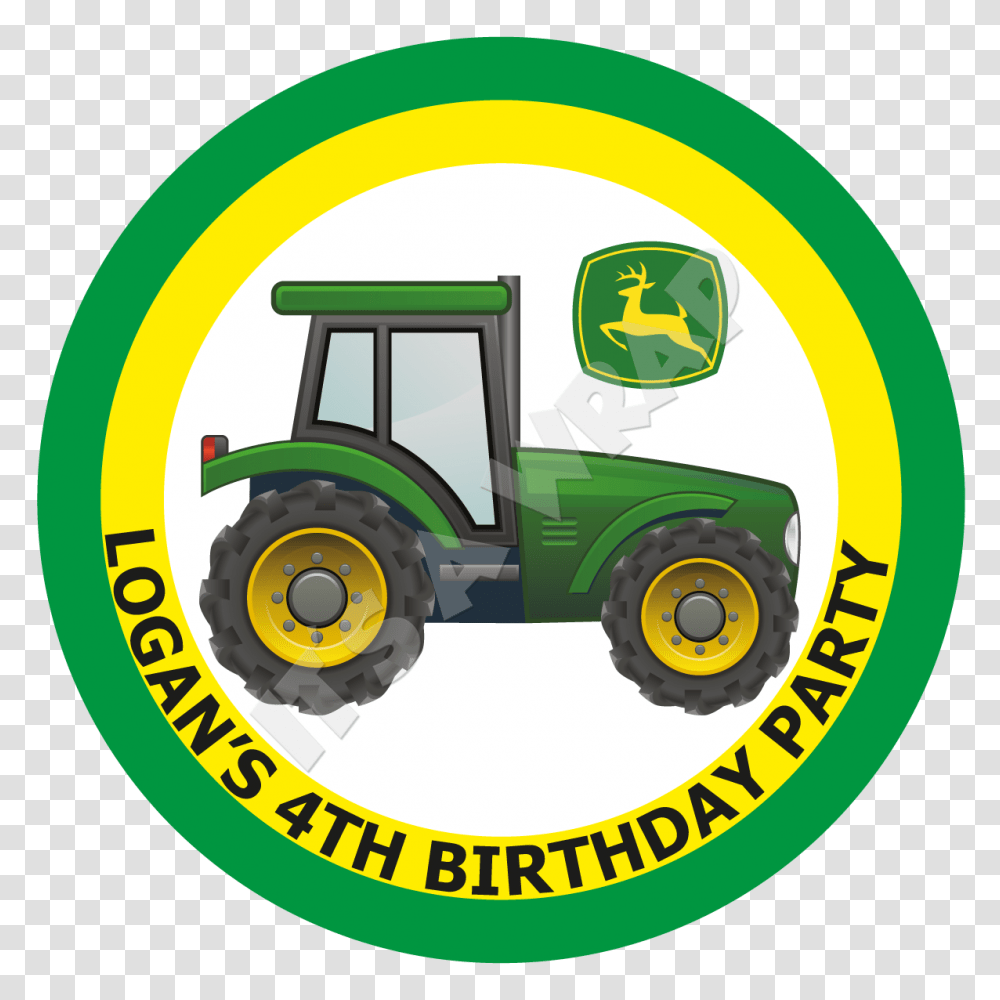 John Deere Tractor Party Box Stickers Partywraps, Vehicle, Transportation, Lawn Mower, Tool Transparent Png