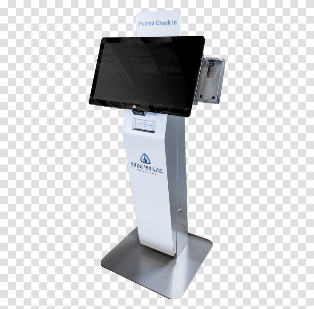John Hopkins Medicine Patient Check In Kiosk Flat Panel Display, Word, Scale, Mailbox, Letterbox Transparent Png