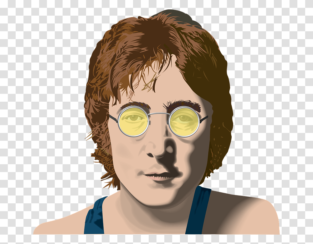 John Lennon, Head, Face, Person, Glasses Transparent Png