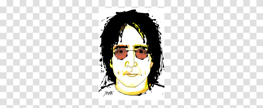 John Lennon Illustration, Head, Sunglasses, Face, Person Transparent Png