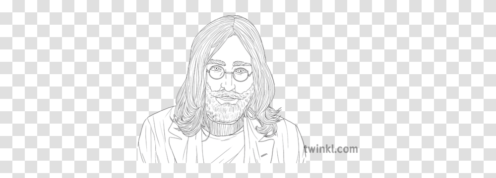 John Lennon Portrait The Beatles Rock And Roll British Music Hair Design, Person, Human, Drawing, Art Transparent Png