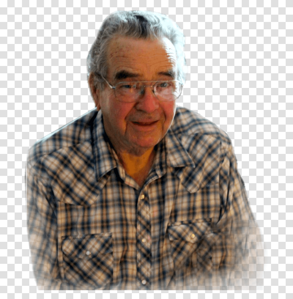 John Preece Senior Citizen, Person, Shirt, Glasses Transparent Png