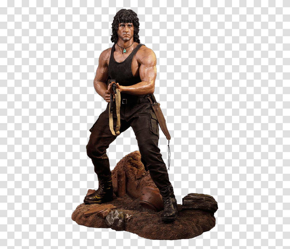 John Rambo Statue, Skin, Person, Pants Transparent Png