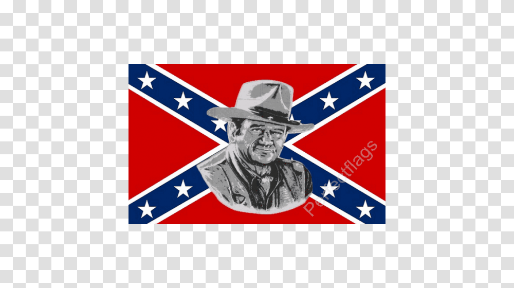 John Wayne Confederate Flag American Flags, Person, Hat, Label Transparent Png