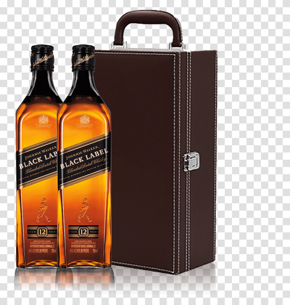 Johnnie Walker Black Label Gift Set Johnnie Walker Black, Liquor, Alcohol, Beverage, Drink Transparent Png