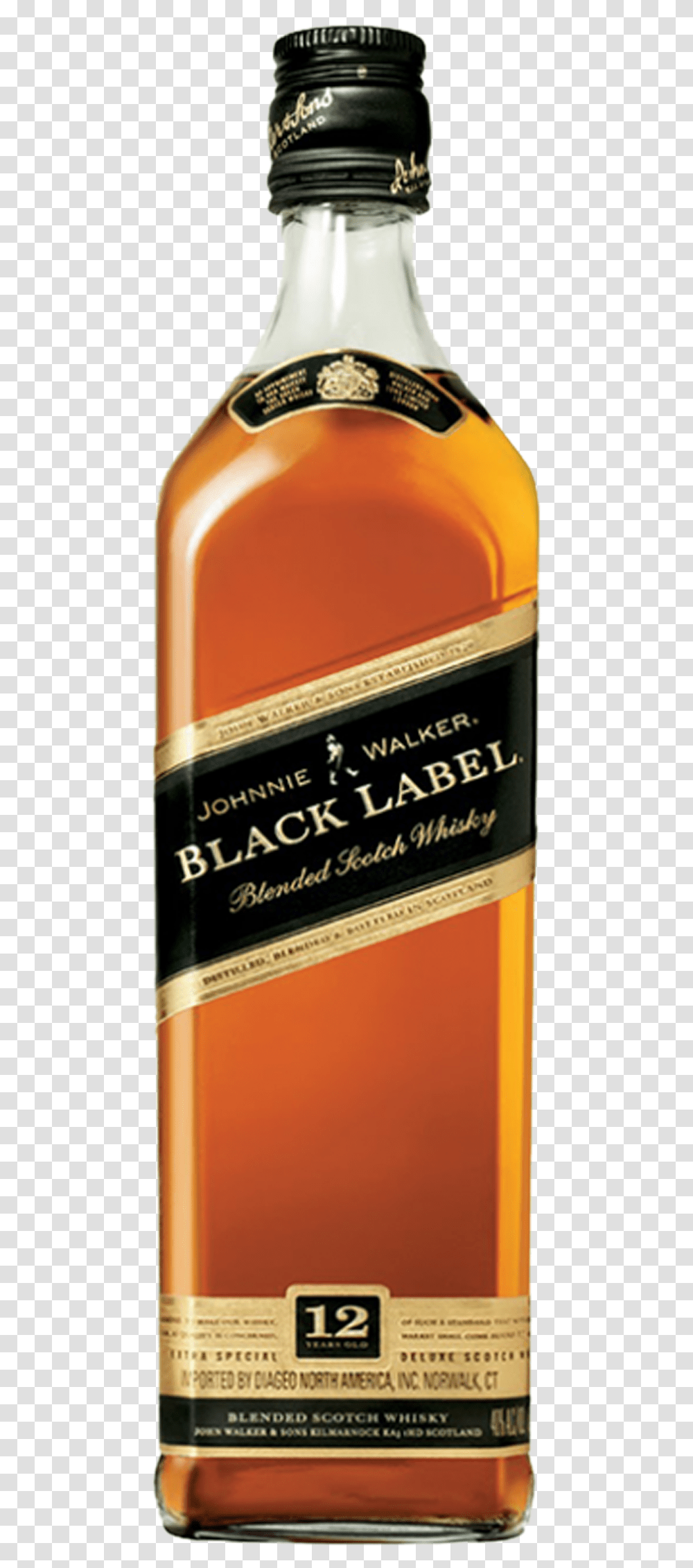 Johnnie Walker Black Label Label, Liquor, Alcohol, Beverage, Drink Transparent Png